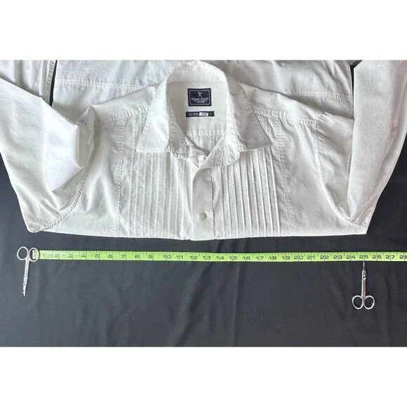 Marc Ecko No. 72 Time Square NY Mens Large Button DN Dress Shirt Skull Tuxedo - Picture 3 of 14